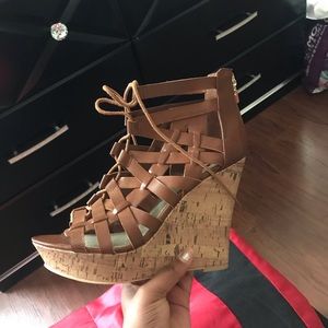 Brown Guess Wedges Size 8.5